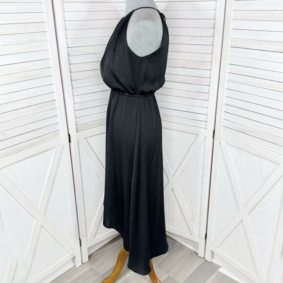 Apt. 9 High Low Halter Tie Neck Midi Maxi Dress Black Small Sleeveless - Picture 2 of 11